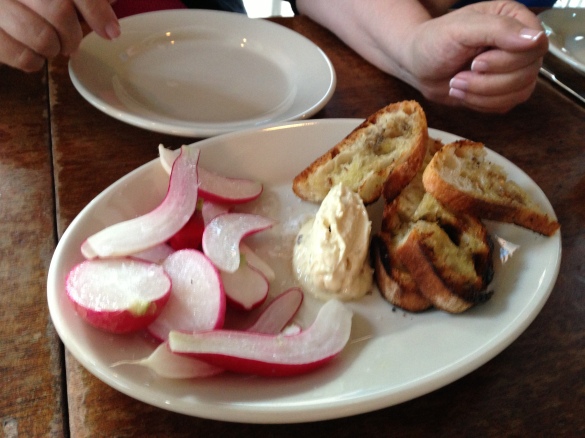 The Ravanelli: radishes with garlic roasted butter and toast.