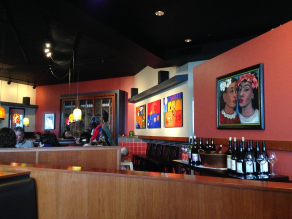 Brightly colored walls and local art help promote a relaxed atmosphere near the bustle of Pike Place.