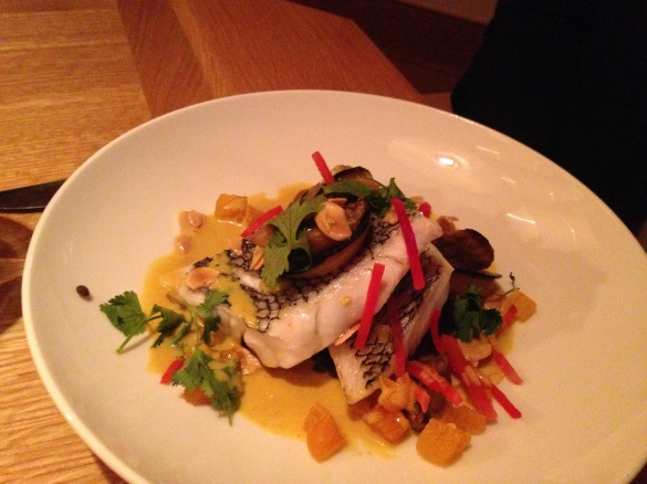 The Steamed Black Bass -- so good it inspire musical theater references.
