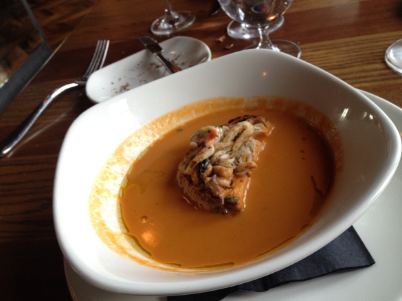 The RiverMarket Montauk Hardshell Lobster Bisque, smooth and creamy, yet packed with flavor. Also a strong vote in favor of the merits of calamari.